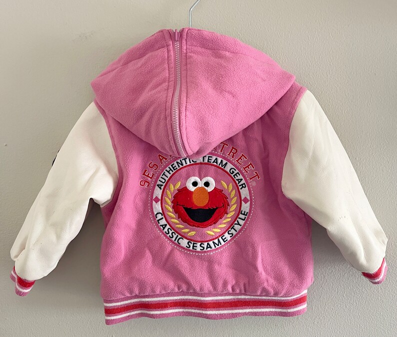 Sesame Street Elmo Jacket, Elmo Varsity Jacket, Toddler Jacket, Pink
