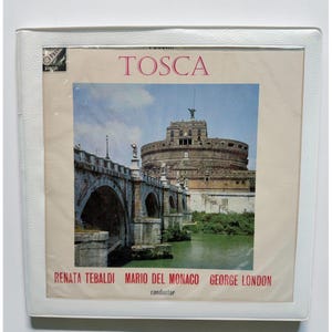 Puccini Tosca DECCA SXL 2180/1 LP セット Tebaldi Monaco London ホワイト ウォレット カバー