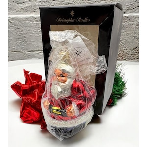 Christopher Radko Mr & Mrs Santa Claus Double Sided Christmas Ornament Glass New