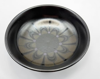 Franziskaner Zanzibar Schüssel Suppe Müsli Steingut Schwarz Lila 1960s Retro