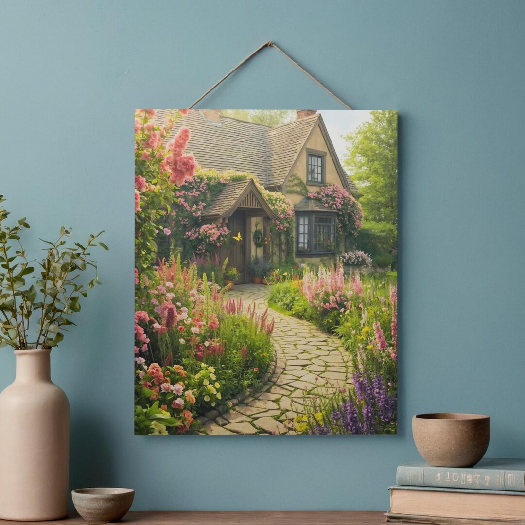 Cottage Garden Art Print - English Countryside Landscape - Etsy