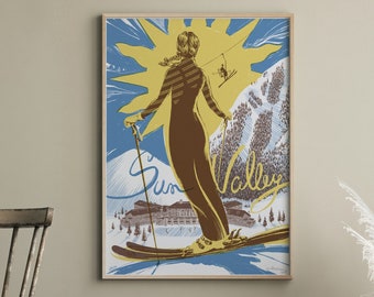 Póster de esquí de Sun Valley