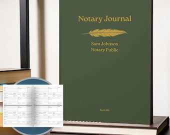 Diario de Notario Verde Personalizado: Libro de Registro Público