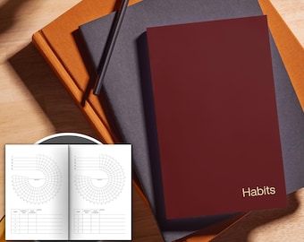 A5 Habit Tracker Notebook: Minimalist Wheel or Checklist Style