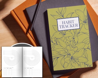 Floral Habit Tracker Journal: A5 Monthly Wheel Notepad