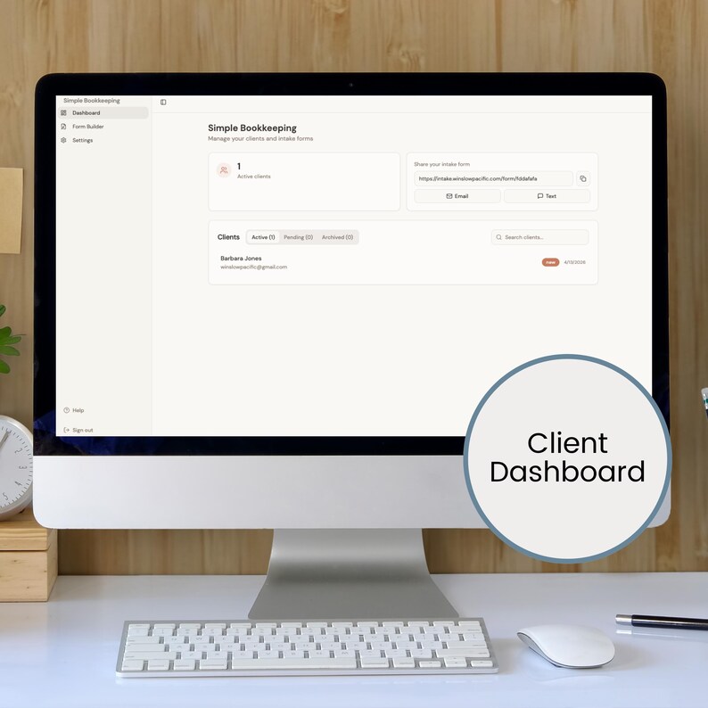 Data Intake Ui Digital Bookkeeping Client Intake Form & Onboarding Dashboard (digital ...