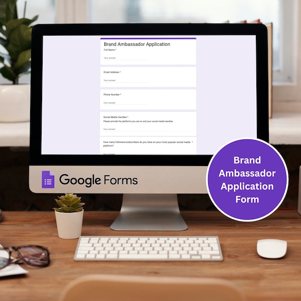 Brand Ambassador Application Google Form, Brand Ambassador Template, Google Form Template, Customizable Form, Business Form Template