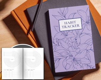 Floral Habit Tracker Journal: A5 Monthly Wheel Notepad
