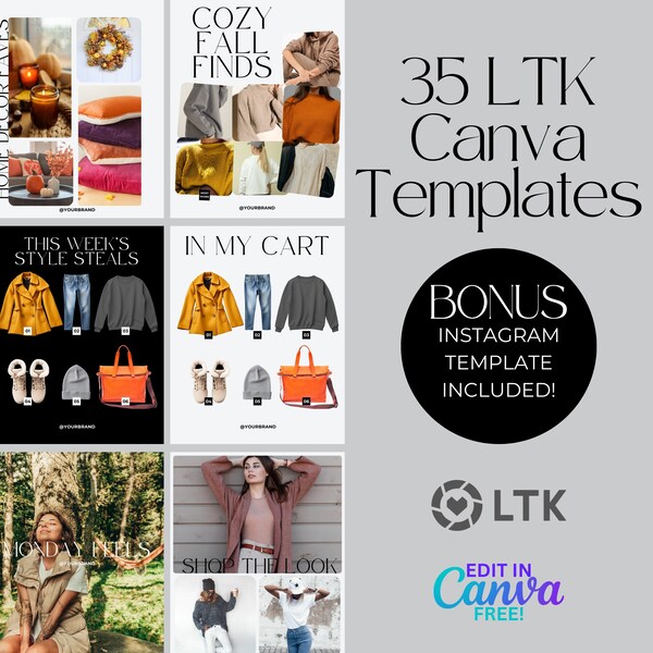 LTK Canva Template Sanfira, Minimalist Black & White Templates Canva, LTK Boards, ltk gift guide, ltk home templates neutral, ltk post