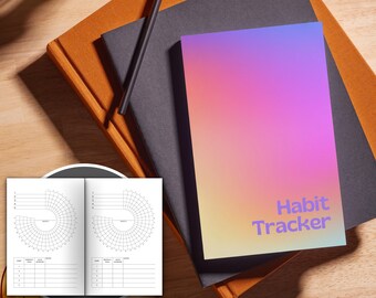 A5 Habit Tracker Journal: Monthly Wheel or Checklist Notepad