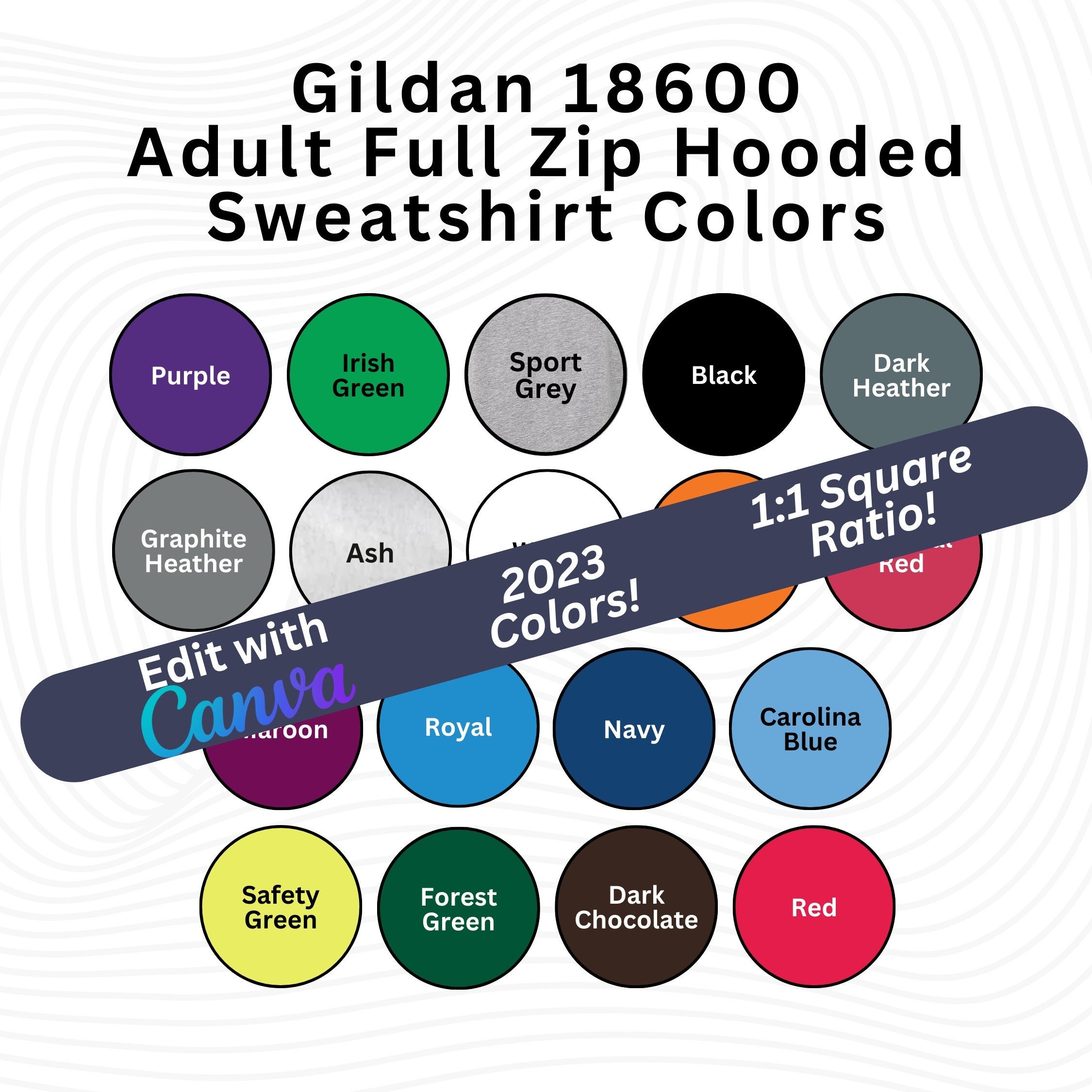 18600 Color Chart Gildan 18600 Color Chart Editable 18600 - Etsy
