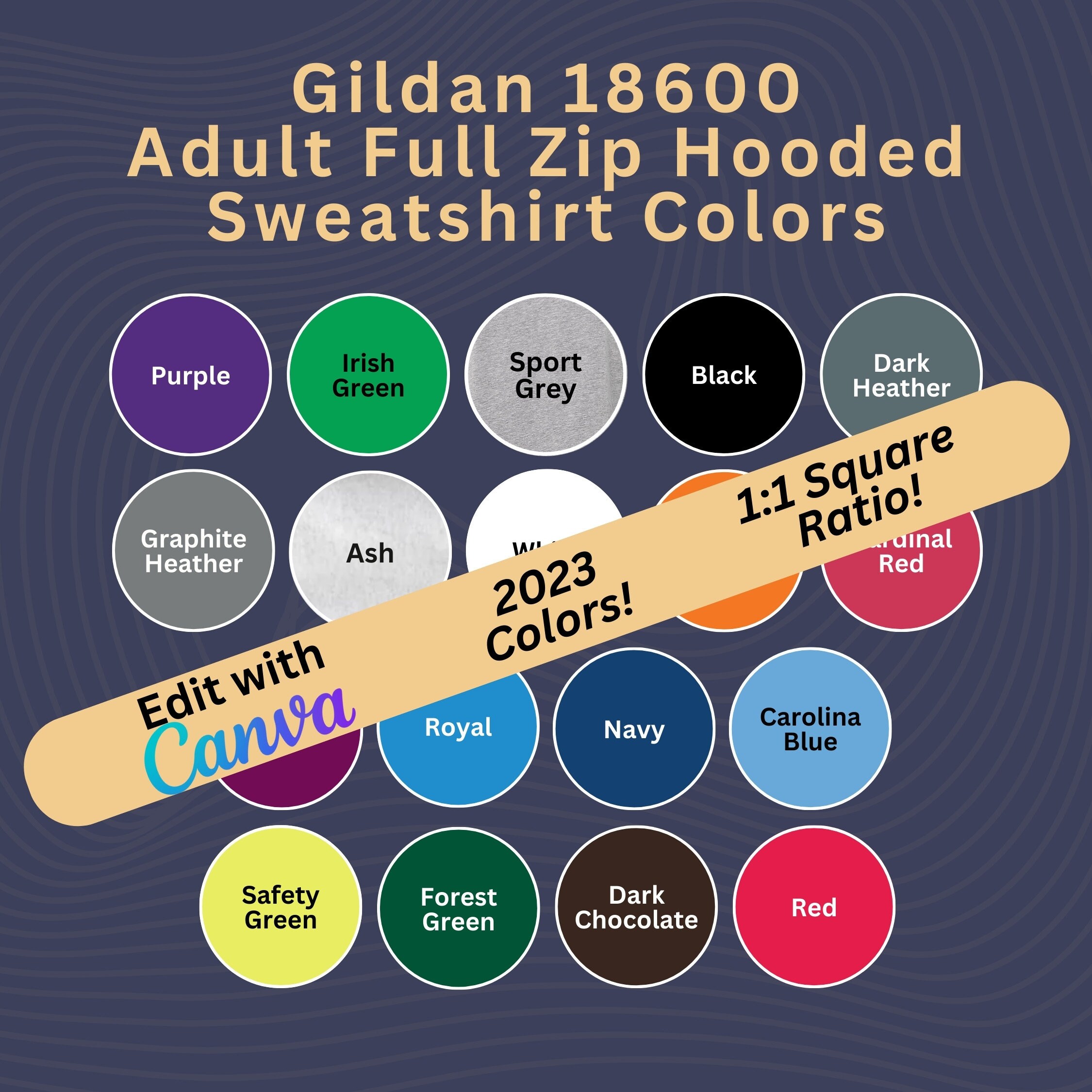 18600 Color Chart Gildan 18600 Color Chart Editable 18600 - Etsy