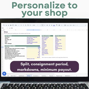 Consignment Shop Tracker | Inventory, Splits, Payouts (Excel/Google Sheets) imagen 7