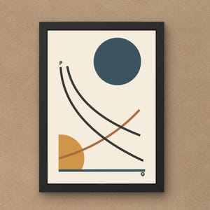 Economics Classroom Posters, Supply and Demand Curve Poster, Economics Wall Art Mid Century Modern Bauhaus Print for Office, Dorm, Classroom