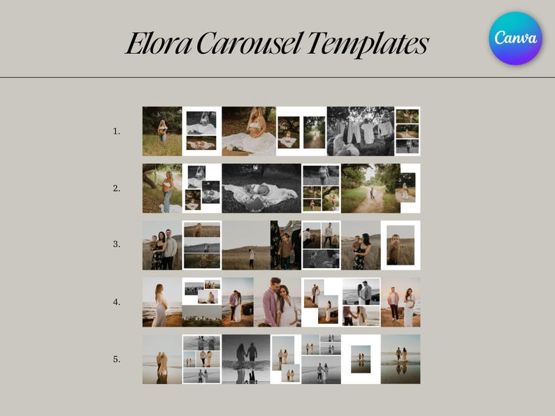 Instagram Carousel Templates | Elora Theme - Etsy