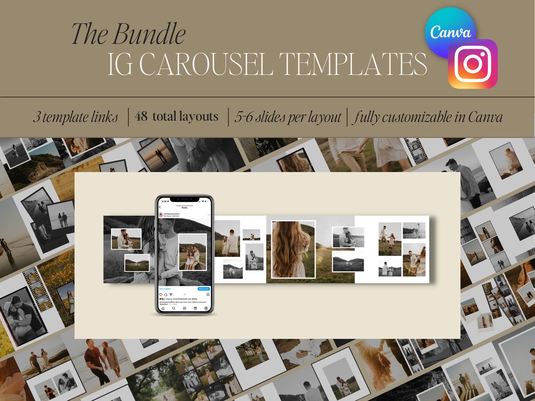 The BUNDLE Instagram Carousel Templates Canva Template - Etsy