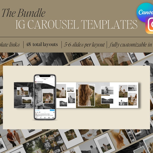 The BUNDLE | Instagram Carousel Templates | Canva Template