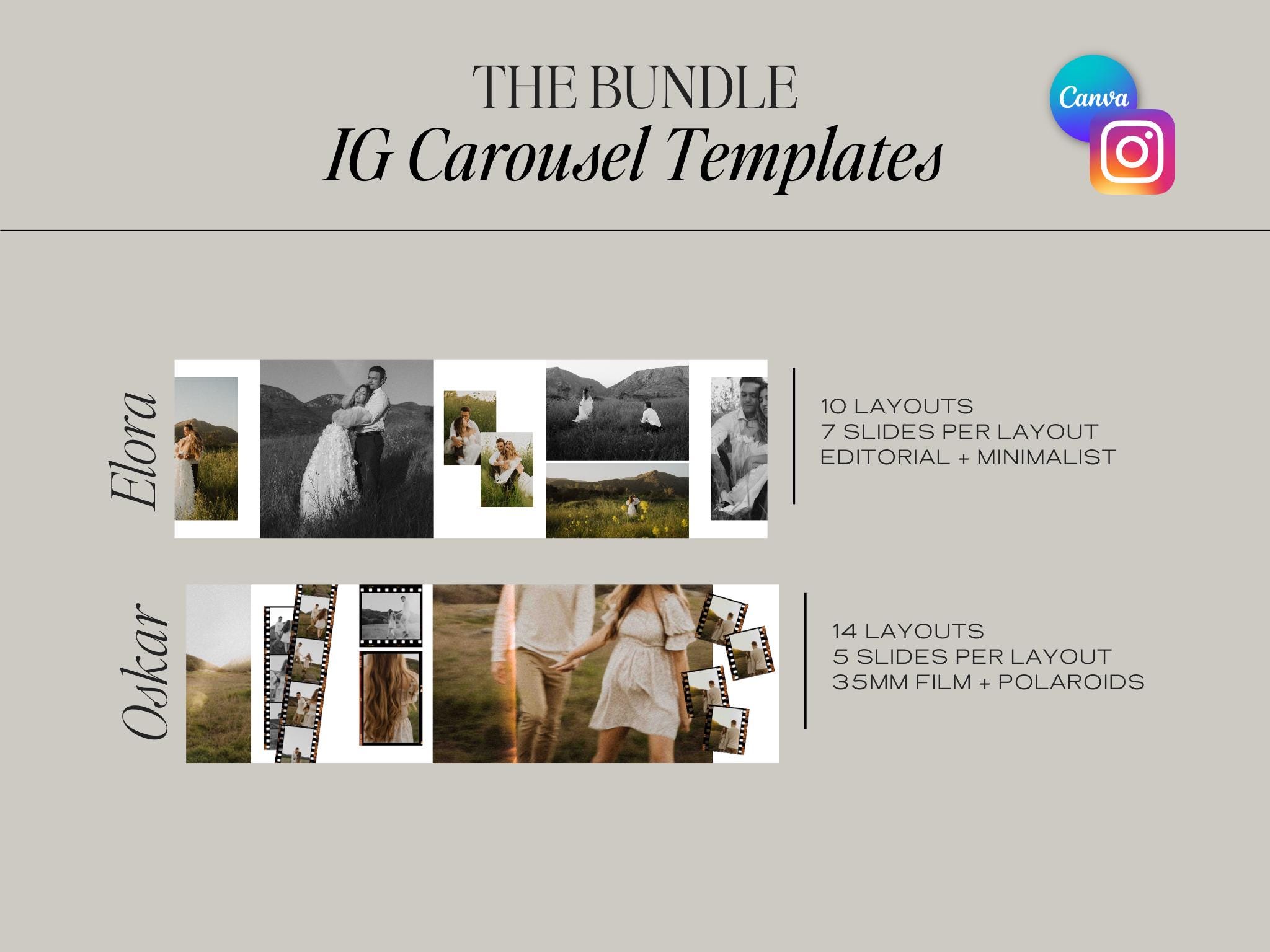 The BUNDLE | Instagram Carousel Templates | Canva Template - Etsy