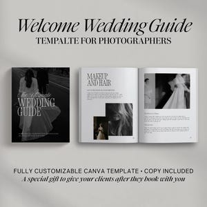 Welcome Wedding Guide Template for Photographers | Canva Template | Wedding Guide Template