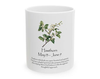 Celtic Birth Tree Zodiac Mug, Personalized Celtic Astrology Gift, Botanical Horoscope Cup, Spiritual Birthday Gift for Her