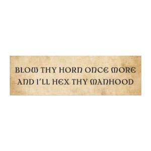 Car Magnet, Bumper Magnet, Medeival Bumper Sticker, Funny Bumper Magnet, Funny Car Magnets, Ren Fair, Renfaire, Unhinged Bumper Sticker