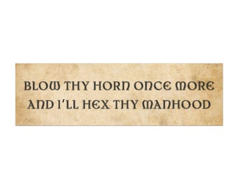 Car Magnet, Bumper Magnet, Medieval Bumper Sticker, Funny Bumper Magnet, Funny Car Magnets, Ren Fair, Renfaire, Unhinged Bumper Sticker