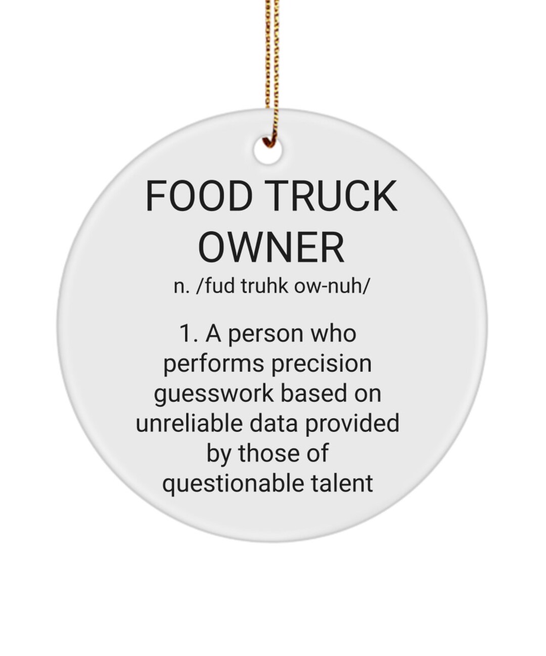 FOOD TRUCK ORNAMENT Food Truck Owner Gifts Street Food Truck Owner