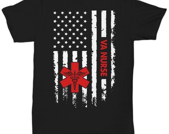 VA NURSE T SHIRT Veteran Affairs Nurse For Women  Va Nurse Shirt For Men Va Nurse TShirts Gift For Va Nurse American Flag