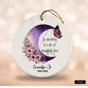 PERSONALIZED MEMORIAL ORNAMENT Bereavement Gift Remembrance Ornament Custom Name And Date