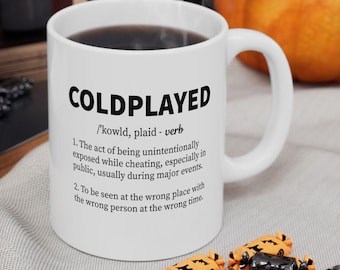 Definición de Coldplay, recuerdos de Kiss Cam Affair, taza de concierto, taza con video viral de Kiss Cam, taza de Affair, regalo de Kiss Cam