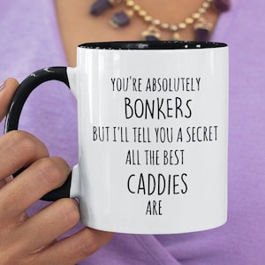 CADDIE MUG Funny Golf Caddie Gift Two Tone Coffee Mug Gift For Golf Caddie Golf Themed Gifts Unique Caddie Coffee Mug