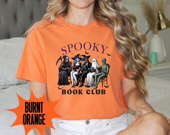 Book Lover Halloween Shirt Book Club Comfort Color Halloween Tee Spooky Book Club Book Lover Gift