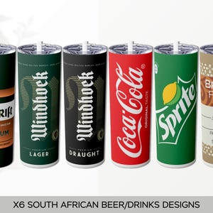 South African Drinks Tumbler Wrap Designs PNG Digital Download File Skinny 20 oz Straight Super 12 Design Sublimation Tumbler