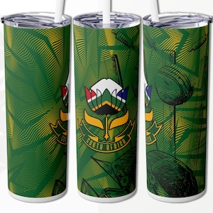 Proteas Cricket Tumbler Wrap Designs PNG Digital Download File Skinny 20 oz Straight World Cup Design Sublimation Tumbler