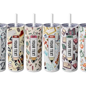 Teacher Tumbler Wrap PNG Template Sublimation Designs Downloads - Skinny 20oz and 15oz Design
