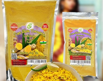 Indian Turmeric 100g | OkO-OkO 100% PURE Premium Turmeric No Salt, Blend or Additive Natural Rhizome Ground Powder Tea Kitchen Spice