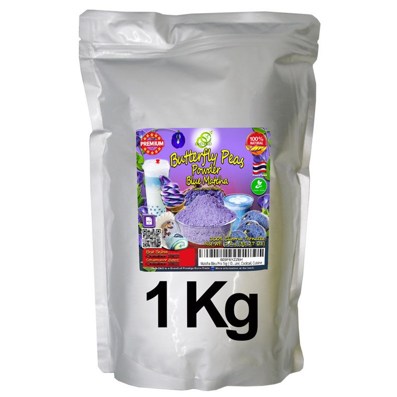 Butterfly Pea Tea 1Kg OkO-OkO Butterfly Pea Premium Quality Clitoria Ternatea Dried Whole Flower Thailand Herbal Tea, Blue Tea Infusion image 2