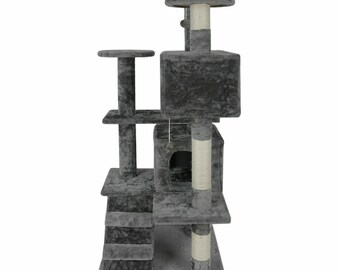 54" Cat Tree Tower Multi-Level Cat Condo with Scratching Post Kittens Activity