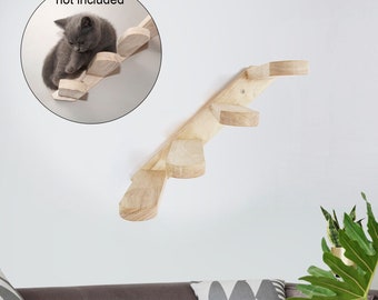 Wall Mounted Cat Climbing Frame Left Stairs Ladder Cat Jumping Platform Shelf