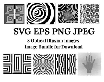 Optical Illusion Bundle - 8 Image Download - SVG EPS PNG and Jpeg