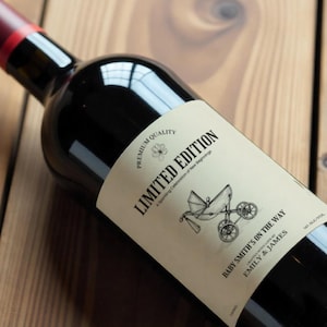 Editable Pregnancy Announcement Wine Label: Custom Baby Reveal (Digital Template)