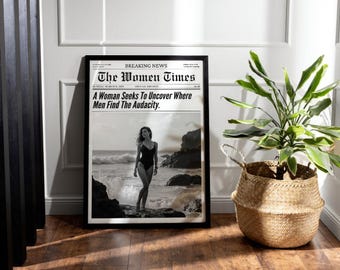 Trendy Newspaper Style Wall Art: Girly Dorm Decor (Instant Download)