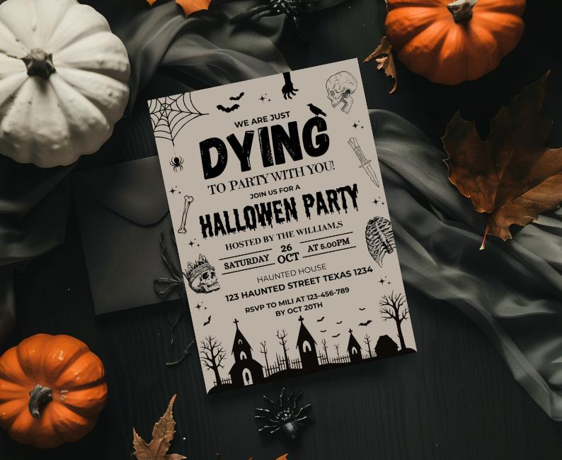 Editable Halloween Party Invitation: Spooky Canva Template (5x7 ...