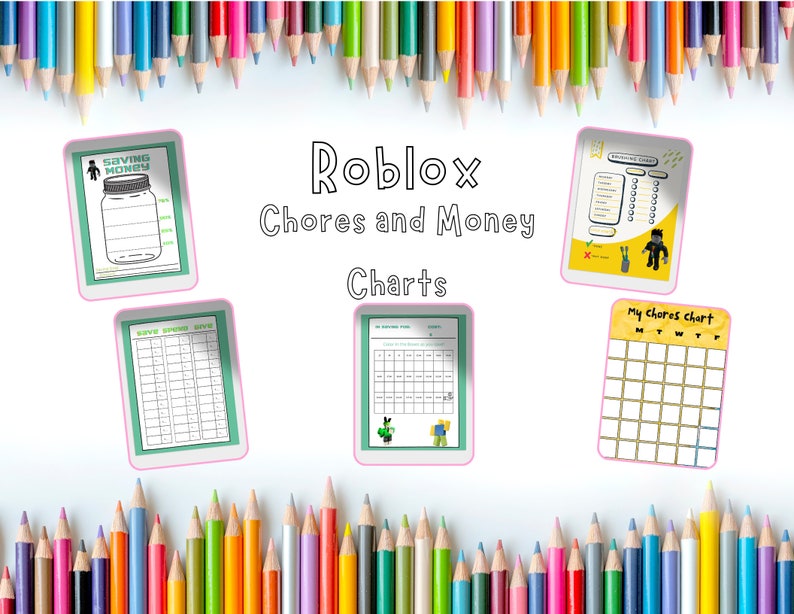 Kids' Printable Chore Chart, Money Jar Sheet, and Saving Plan. Roblox ...
