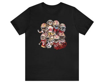 Exclusive San Francisco 49ers Niner Squad Adult Unisex Short Sleeve Tee - Purdy, Deebo, Kittle, Aiyuk, Bosa, Warner, McCaffrey, Hufanga