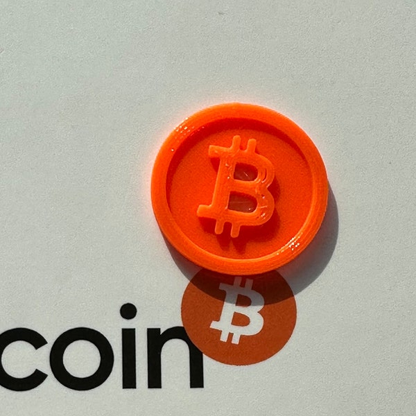 Bitcoin Shopping Cart Chips, 10 Pieces, 3D Printed, Orange, Perfect Gift for Bitcoin Enthusiasts