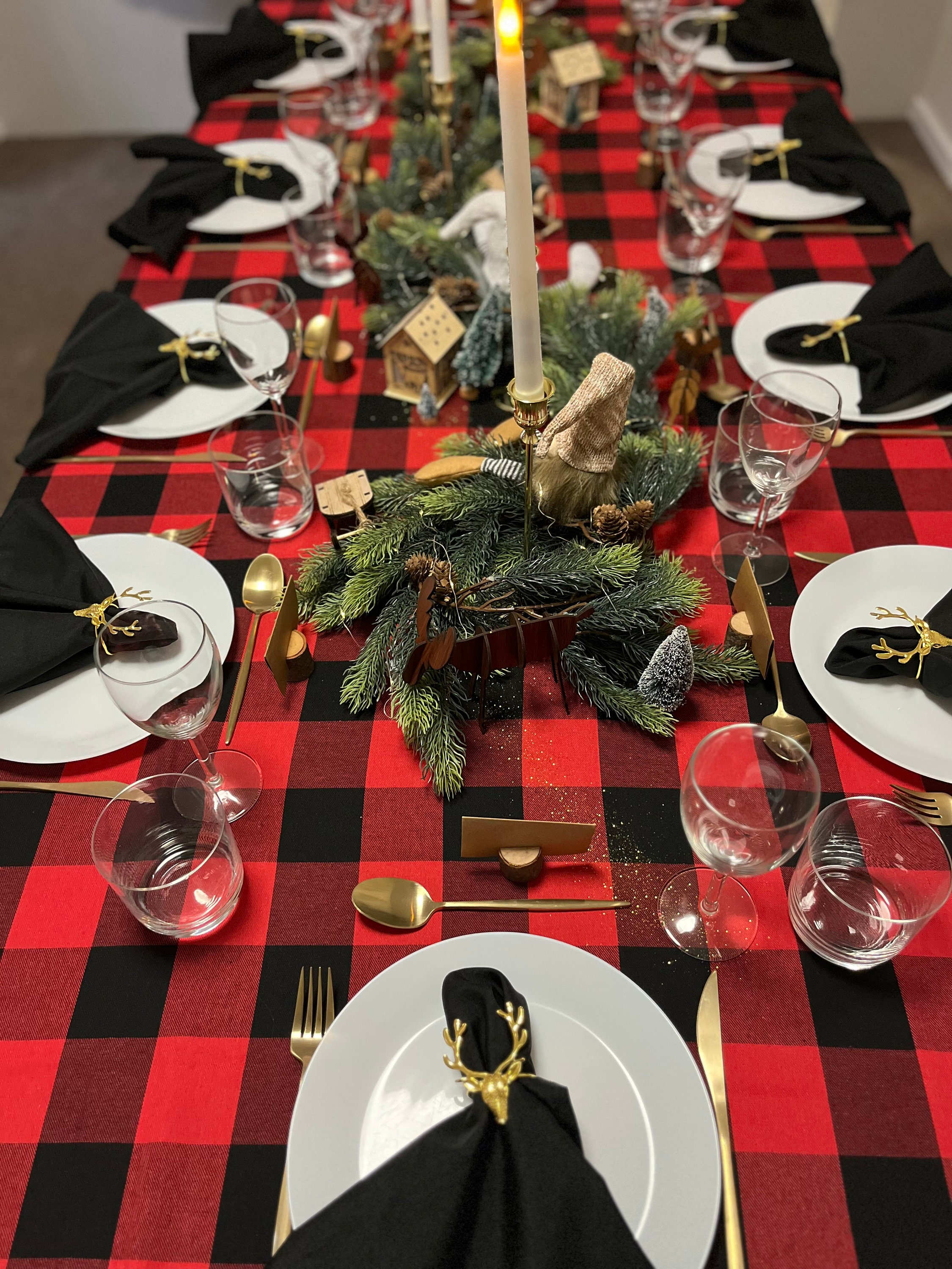 Christmas Table Decorations Setting Christmas Tablecloth Napkins