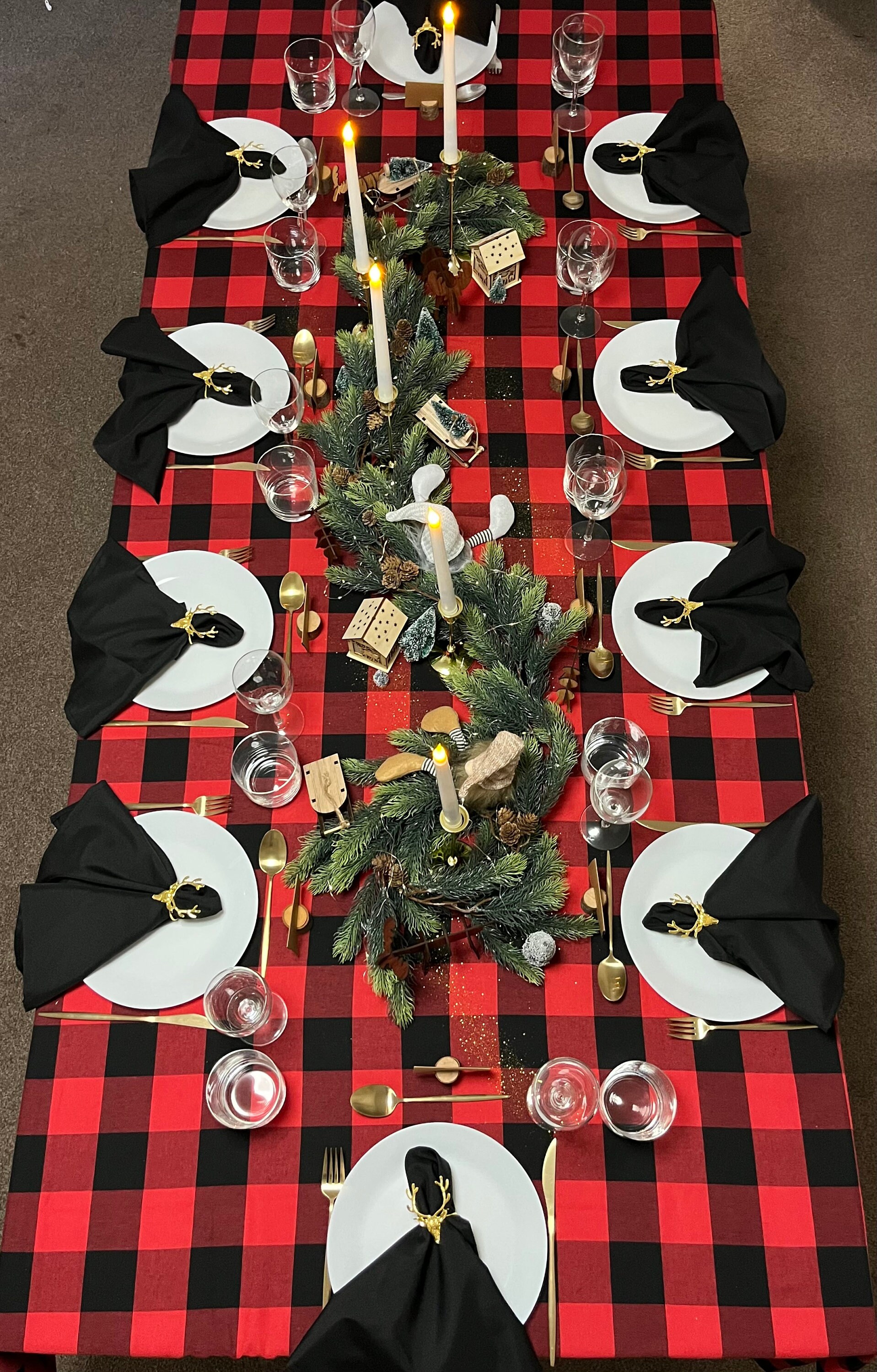 Christmas Table Decorations Setting Christmas Tablecloth Napkins