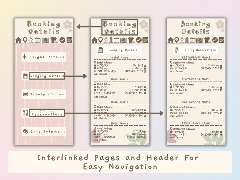 Digital Travel Itinerary Template Cute Kawaii Vacation - Etsy