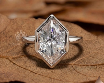 2CT Moissanite Anniversary Ring Dutch Marquise Ring, Lab Diamond Duchess Cut Marquise Wedding Ring, Vintage Elongated Hexagon Cut Gift Ring